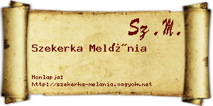Szekerka Melánia névjegykártya